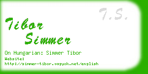 tibor simmer business card